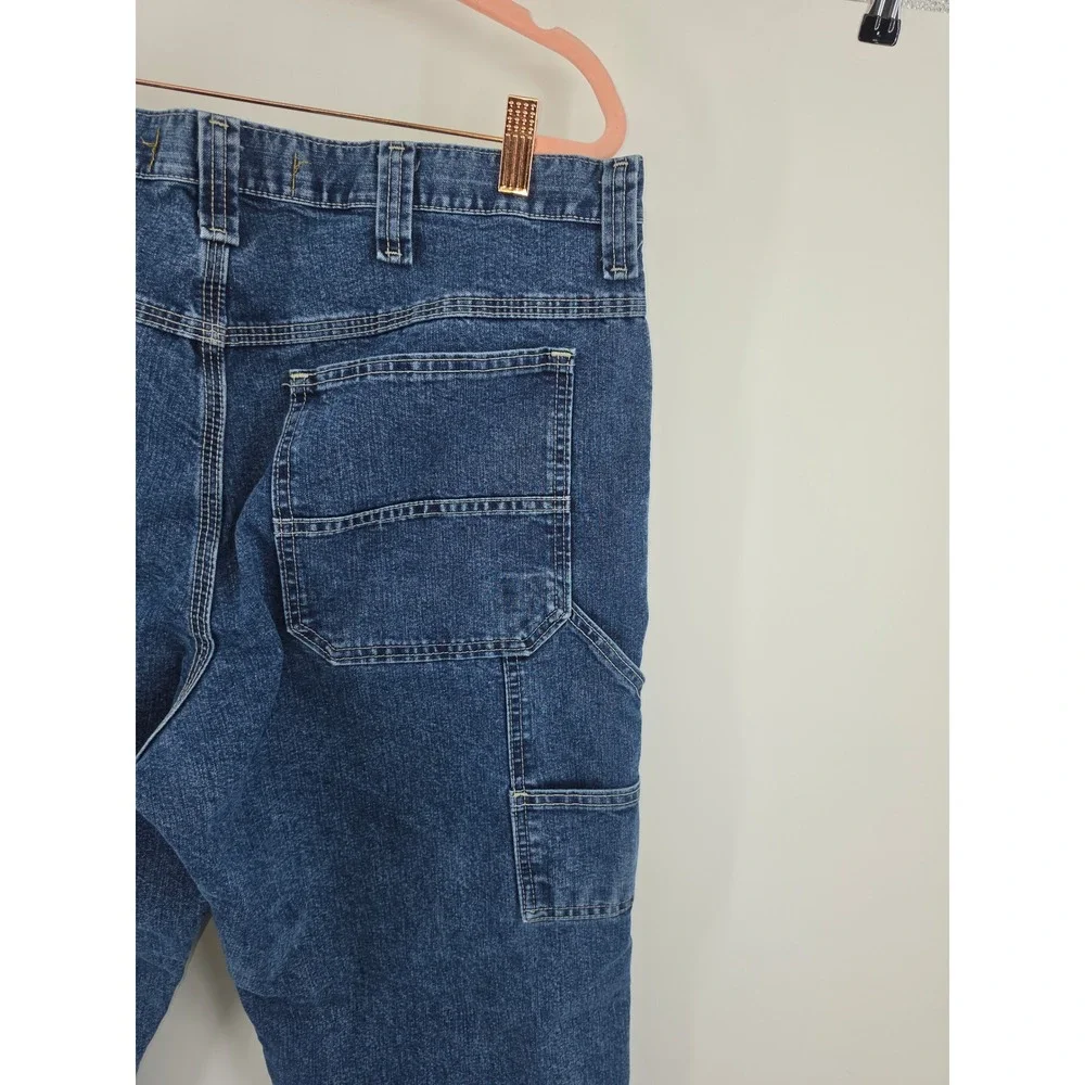 Lee Dungarees Carpenter Jeans Mens 36x32 Blue Denim Workwear Hammer Loop 2887910